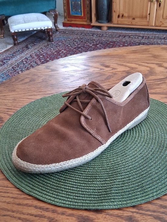 Men\'s Ralph Lauren Polo Brown Suede Two Eye Jute Lace Up Loafers Size 11 main image 9